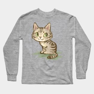 Cat with a heart mark on its back Long Sleeve T-Shirt